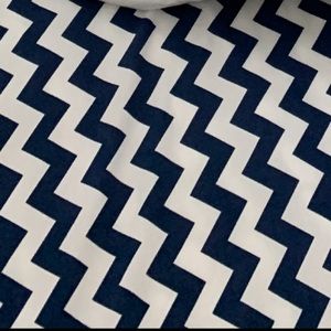 Pottery Barn Kids navy blue and white zigzag fitted crib sheet